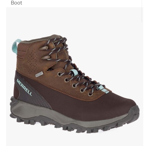 Merrell Shoes - Merrell Thermo Kiruna Mid Waterproof Hiking Boots Brown Teal Leather Womens 9